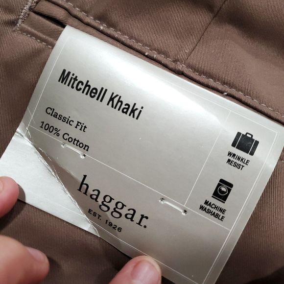 Haggar Brown Mitchell Khaki Plain Front Pants Size 42X32 NWT Reg $50.00 - Picture 11 of 11